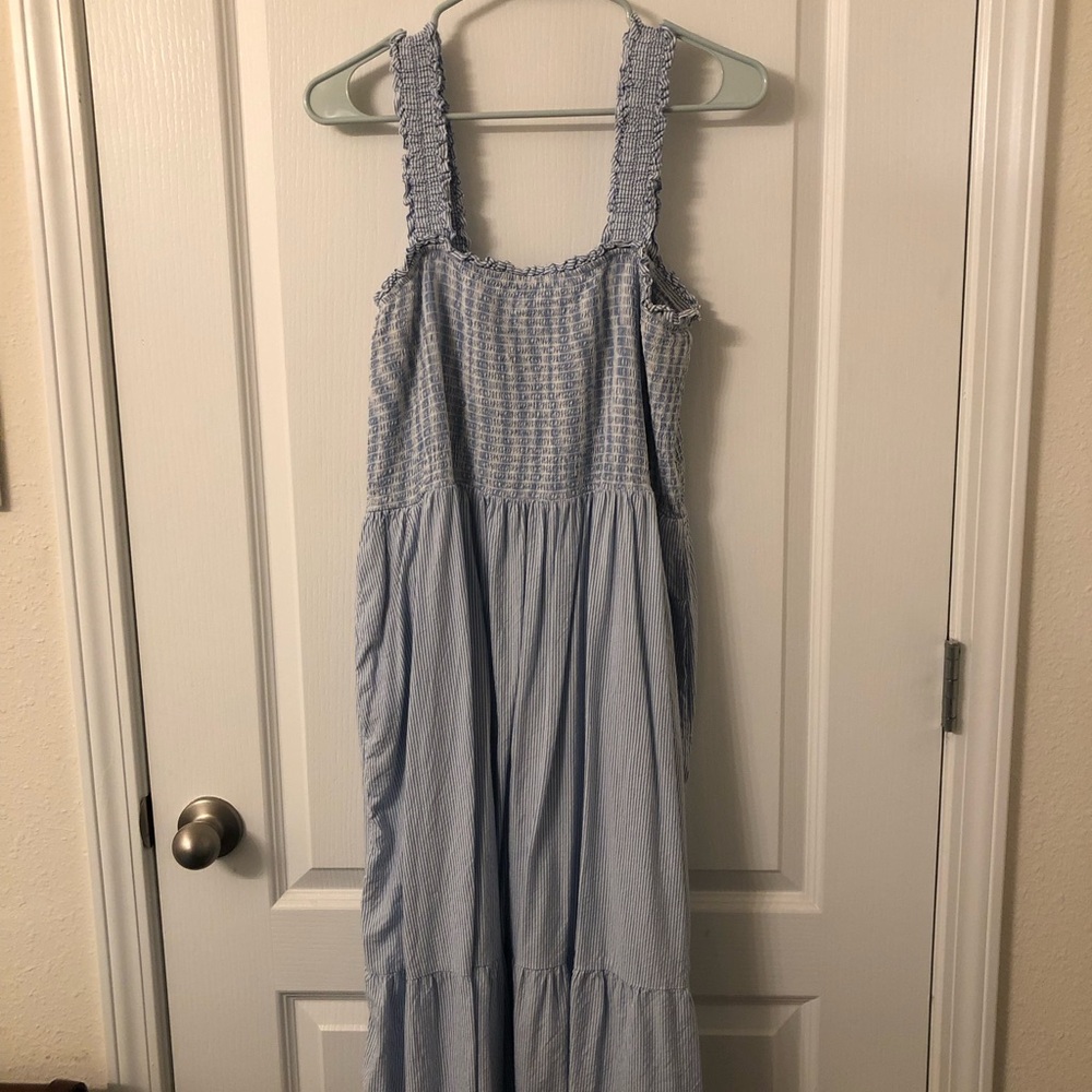 Time and Tru Light Blue Smocked Maxi Dress